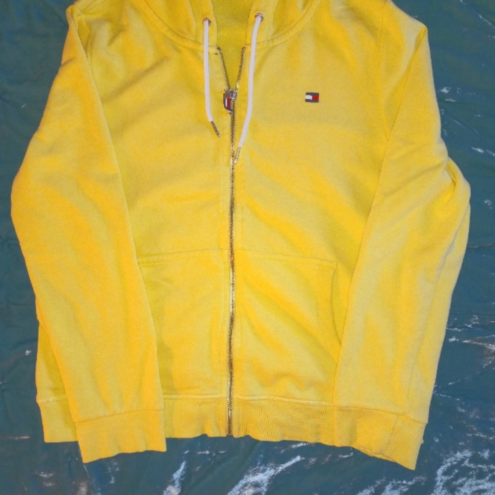 Tommy Hilfiger Yellow Zip Up Hoodie Size XL